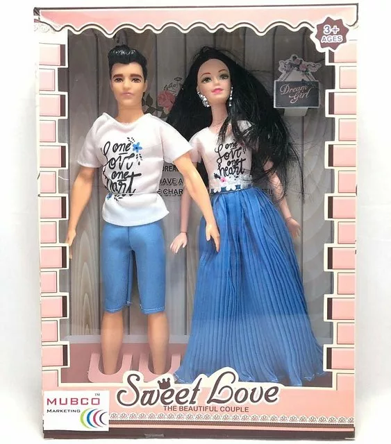 عروسک باربی دختر مفصلی و پسر دو تایی SWEET LOVE BARBIE TOY