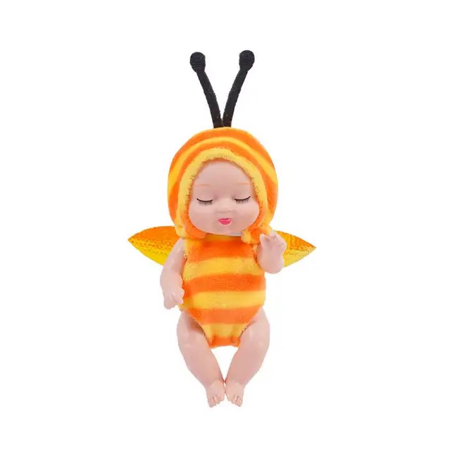 مینی عروسک نوزاد خوابالو چشم بسته لباس زنبوری