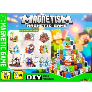 خرید لگو مگنتی مغناطیسی طرح ماینکرافت ۱۰۸ قطعه Magnetic Game - ماهان تویز