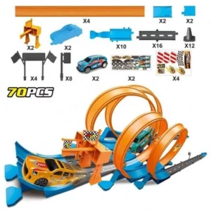 خرید پیست ماشین مسابقه ای 70 تکه مدل Track Racing - ماهان تویز